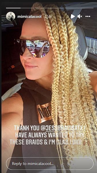Michelle McCool revealed her new hairstyle via an Instagram story.
